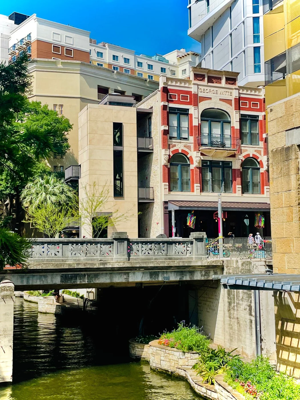 San Antonio River Walk and surrounding buildings
