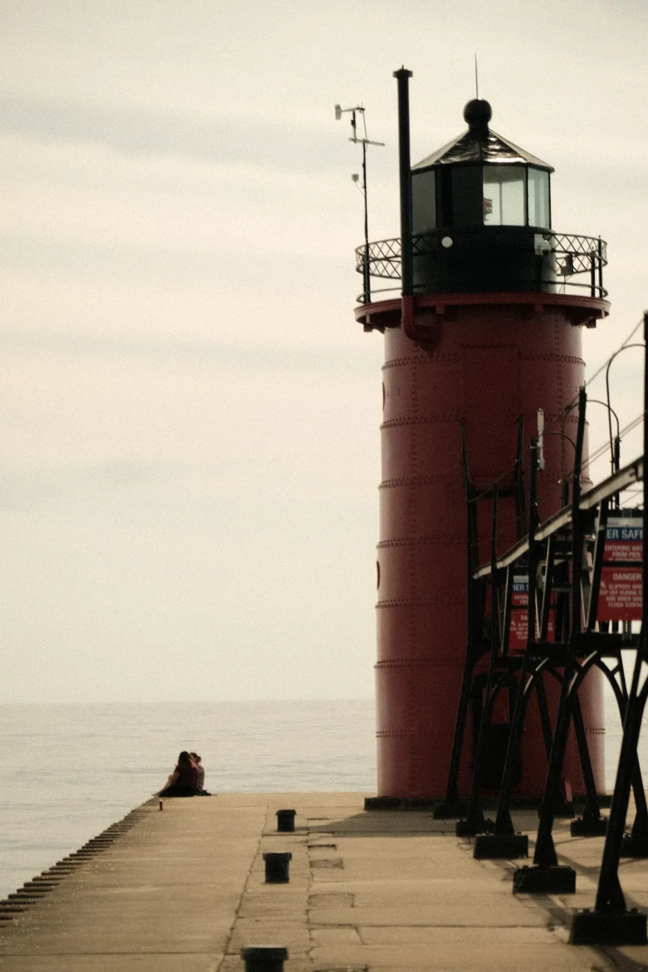 South Haven Lighthouse beside Lake Michigan