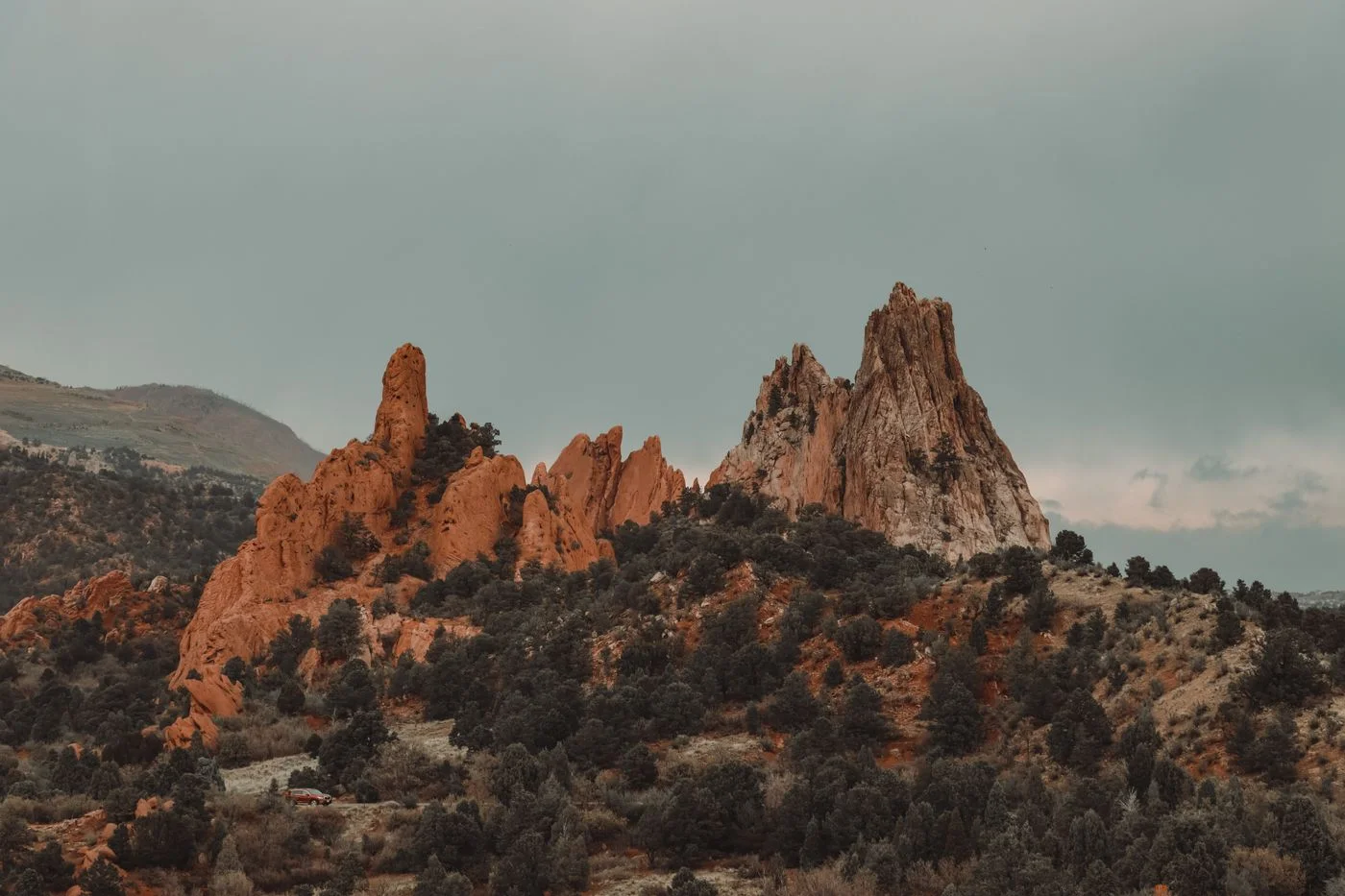 Red rock formations in Garden of the Gods Colorado Springs