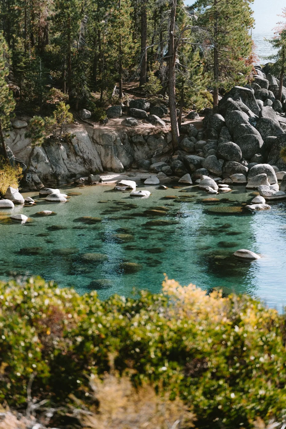 Rocks overlooking Lake Tahoe in California