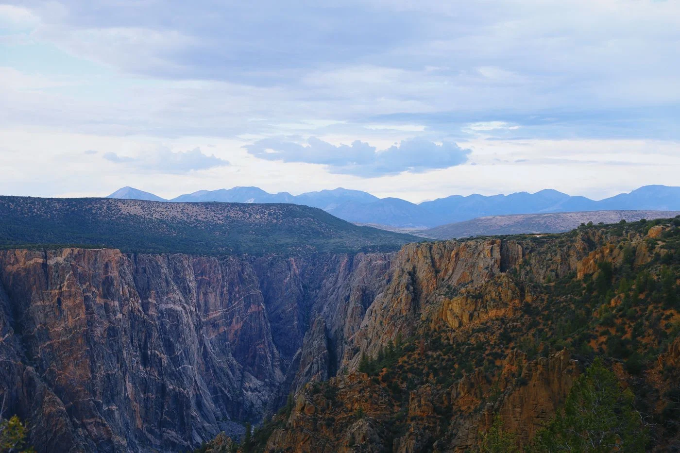Steep walls of Black Canyon of the Gunnison