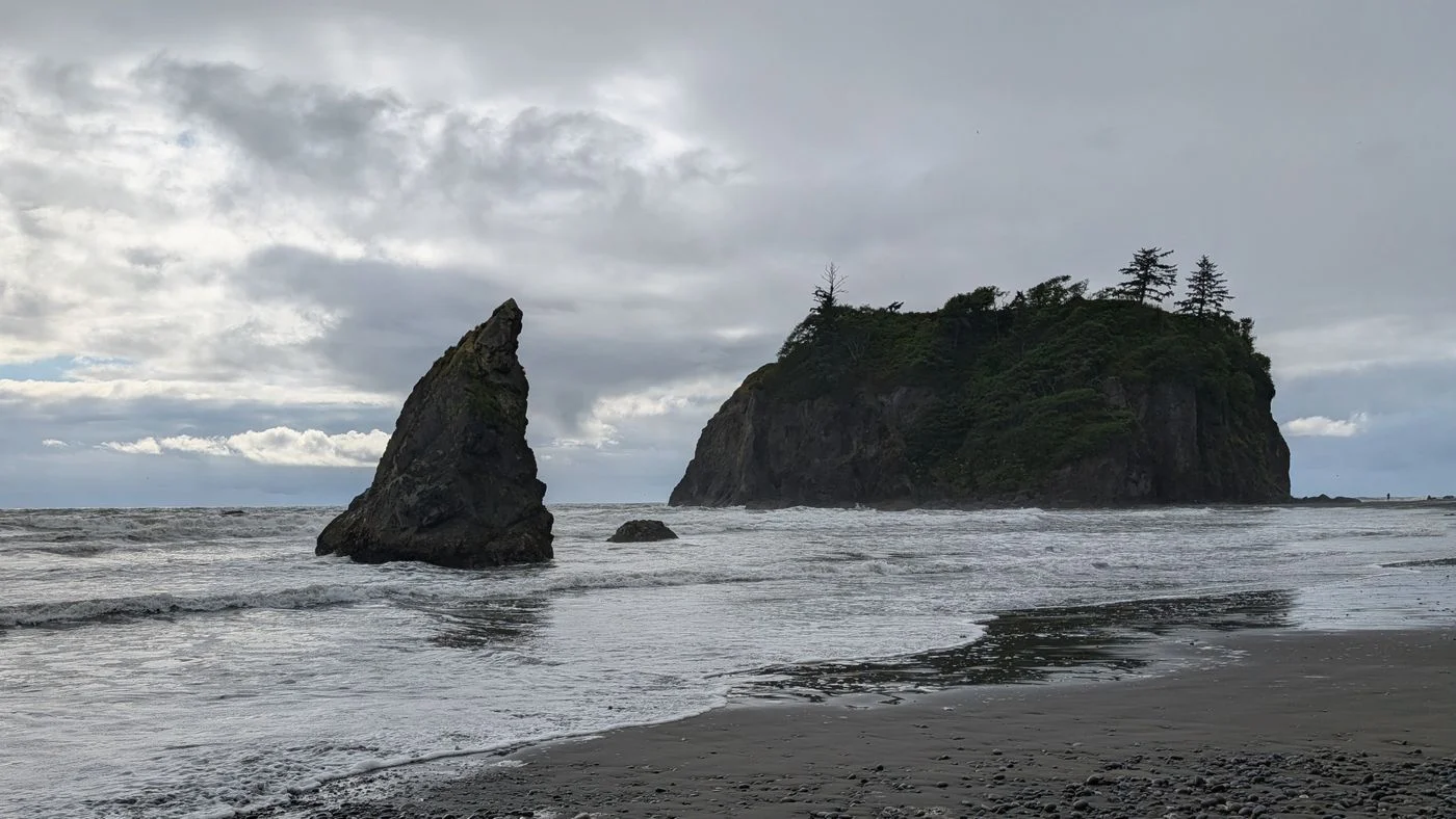 Pacific coast sea stacks in Olympic National Park