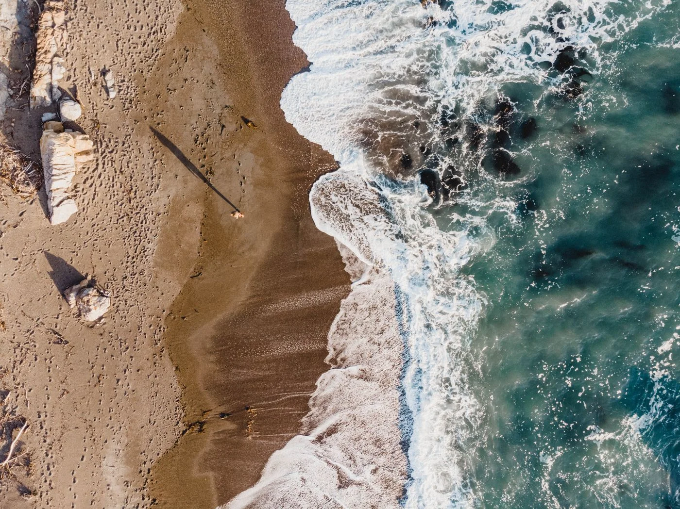 Aerial view of the coast at Cambria California
