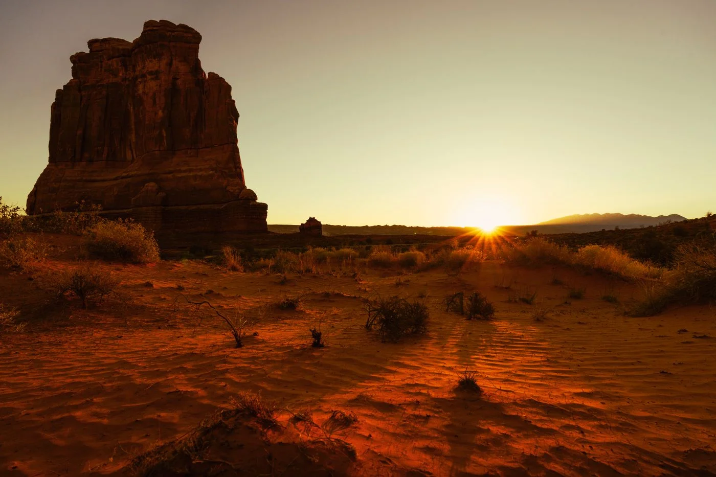 Open desert and sandstone formations near Moab Utah