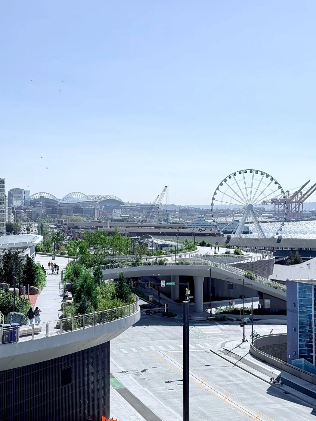 Seattle waterfront and the Great Wheel on a sunny day
